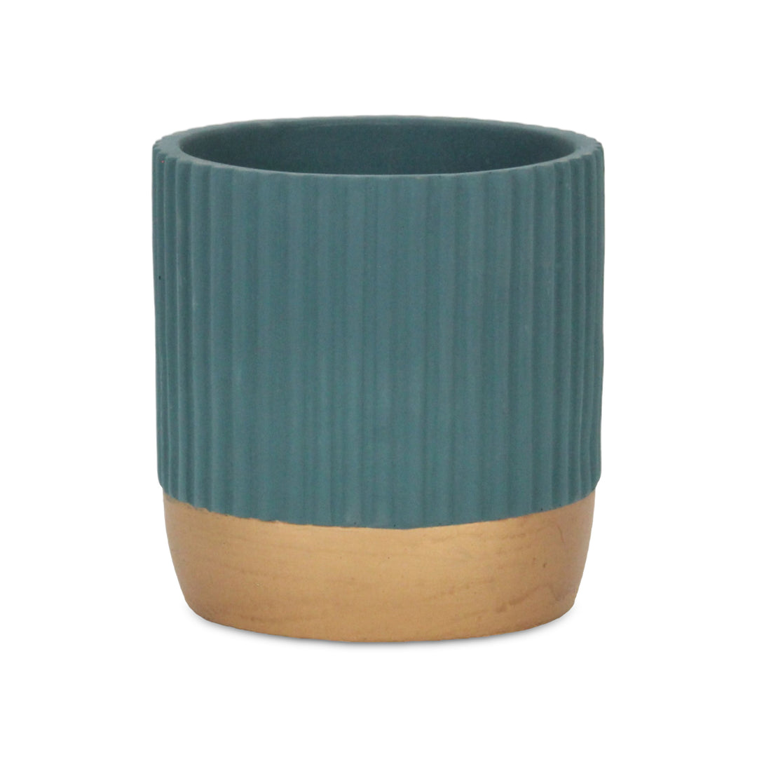 5937BL - Aurone Round Blue Pot