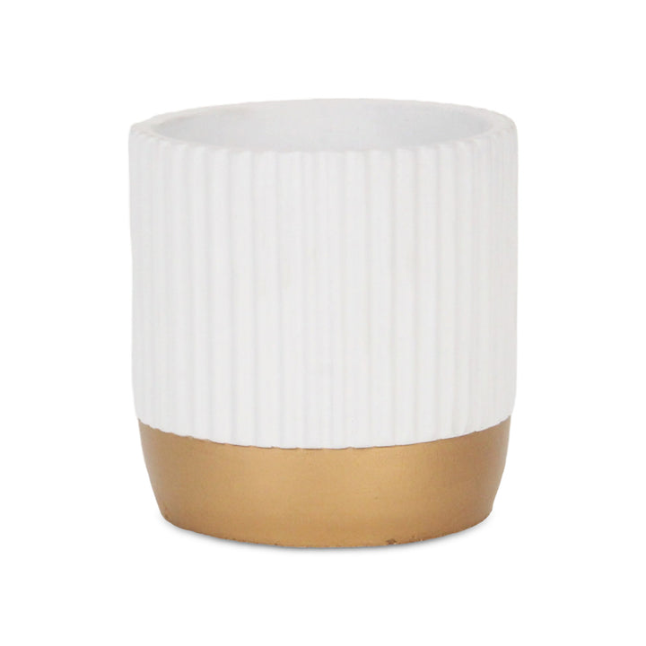 5937WT - Aurone Round White Pot