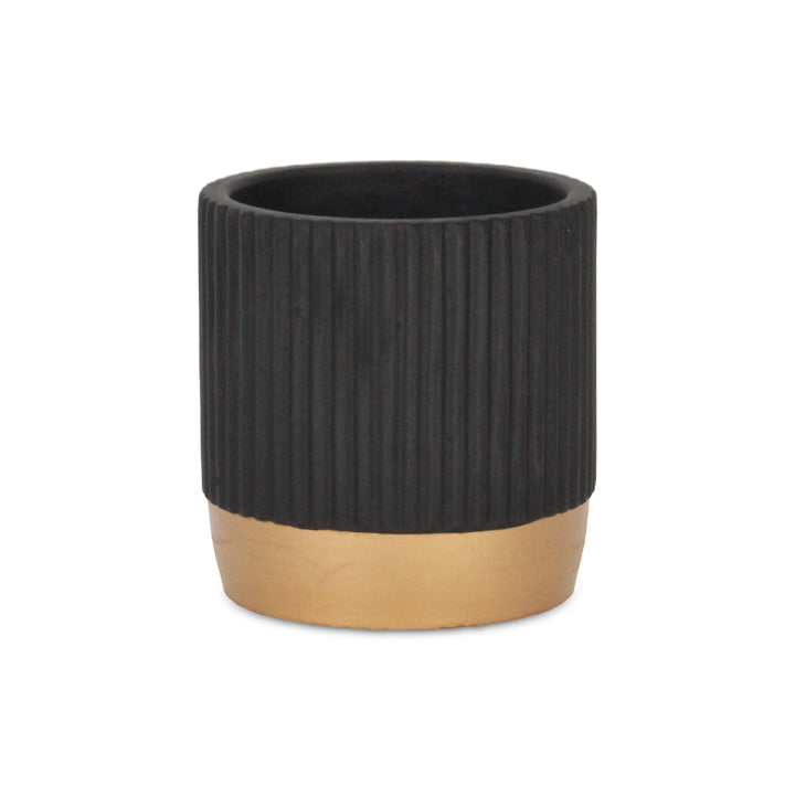 5937BK - Aurone Round Black Pot