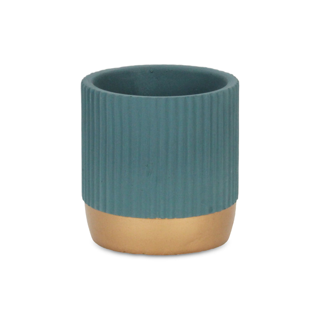 5937BL - Aurone Round Blue Pot