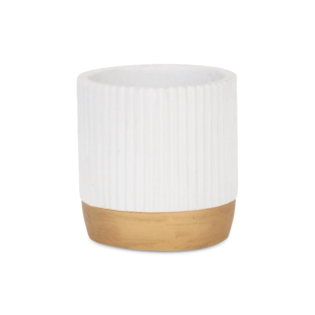 5937WT - Aurone Round White Pot