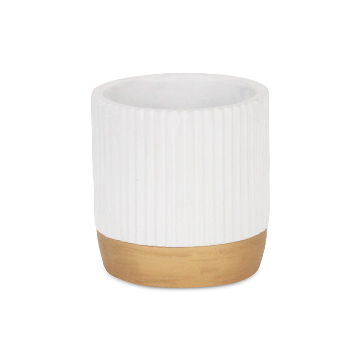 5937WT - Aurone Round White Pot