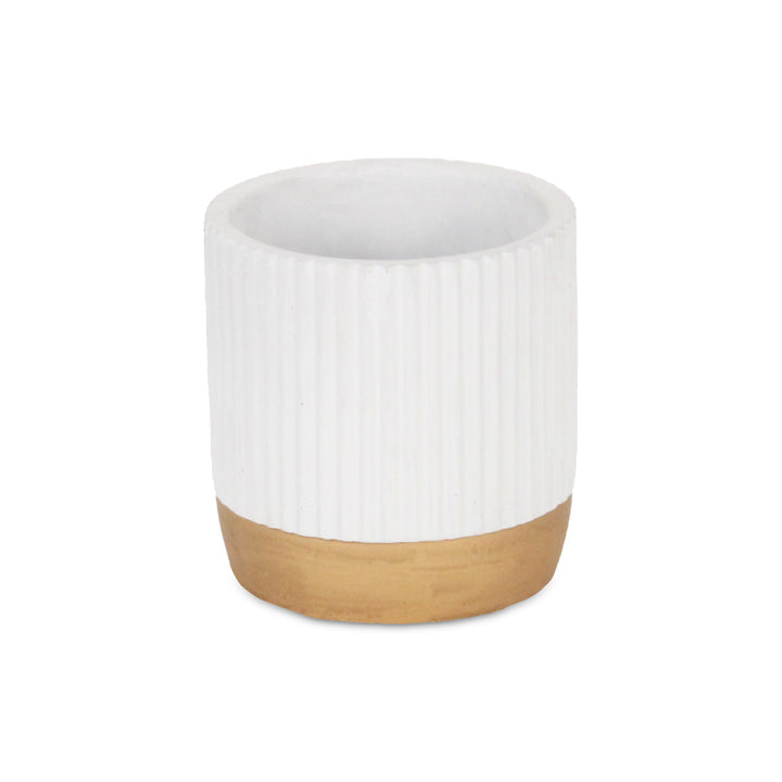 5937WT - Aurone Round White Pot