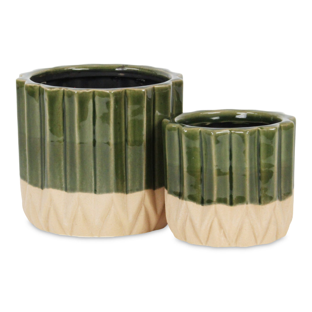 5942 - Cadeon Blossom Dark Green Pot