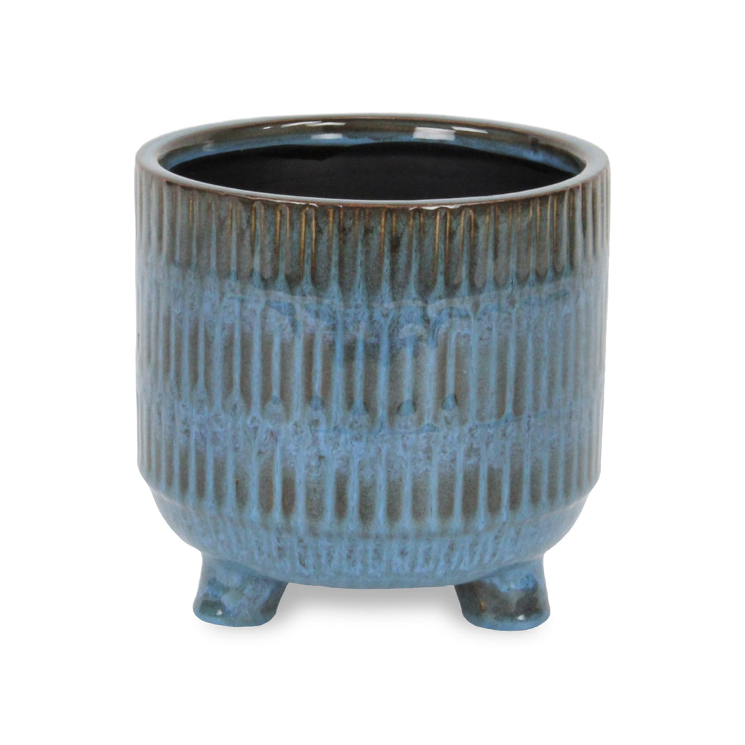 5945 - Victrola Raised Round Blue Pot