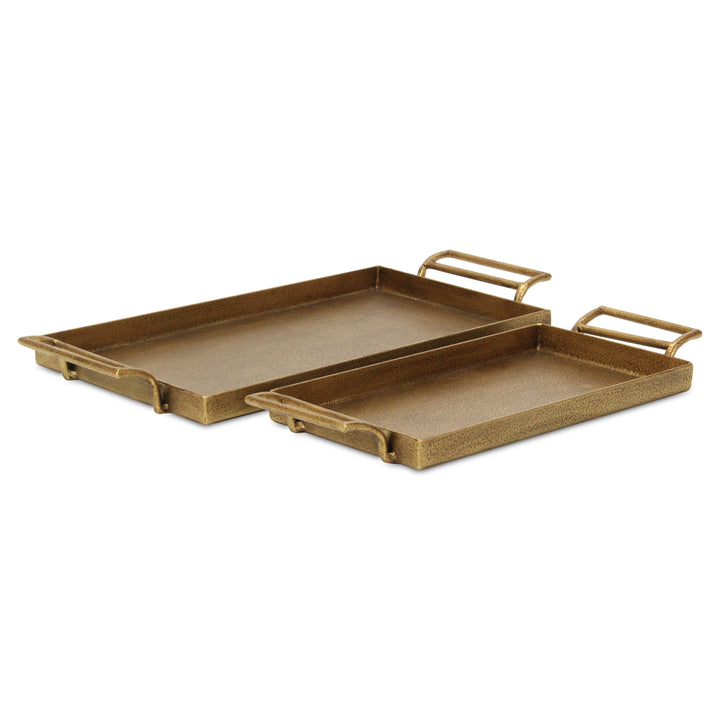 6013-2GD - Khilvo Set of 2 Cast Iron Trays