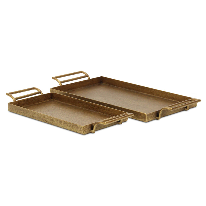 6013-2GD - Khilvo Set of 2 Cast Iron Trays