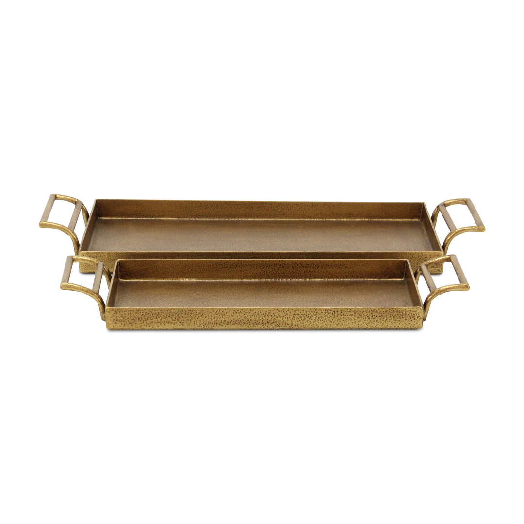 6013-2GD - Khilvo Set of 2 Cast Iron Trays