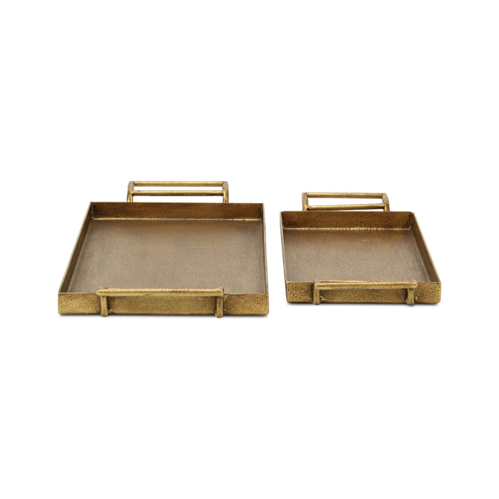 6013-2GD - Khilvo Set of 2 Cast Iron Trays