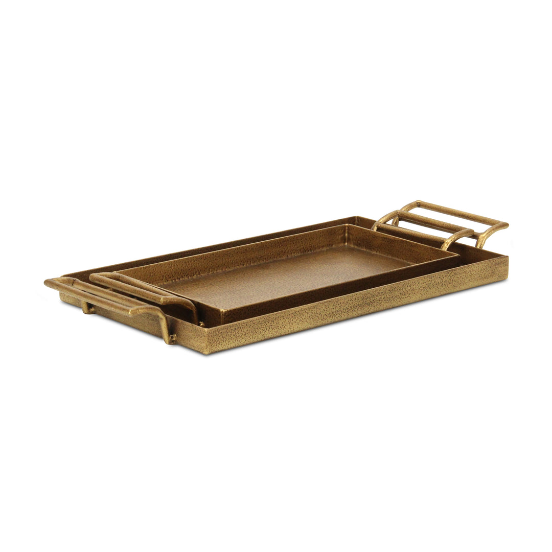 6013-2GD - Khilvo Set of 2 Cast Iron Trays