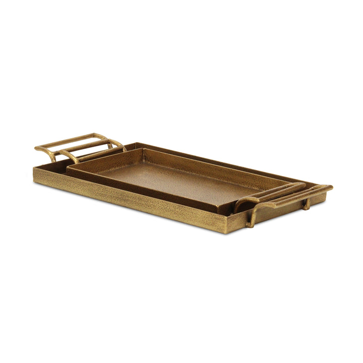 6013-2GD - Khilvo Set of 2 Cast Iron Trays