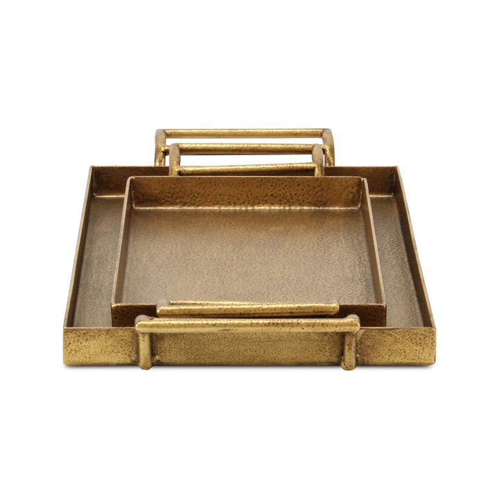 6013-2GD - Khilvo Set of 2 Cast Iron Trays