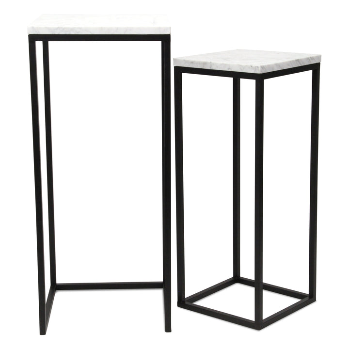 6025-2WT - Sarraseau Marble Side Tables