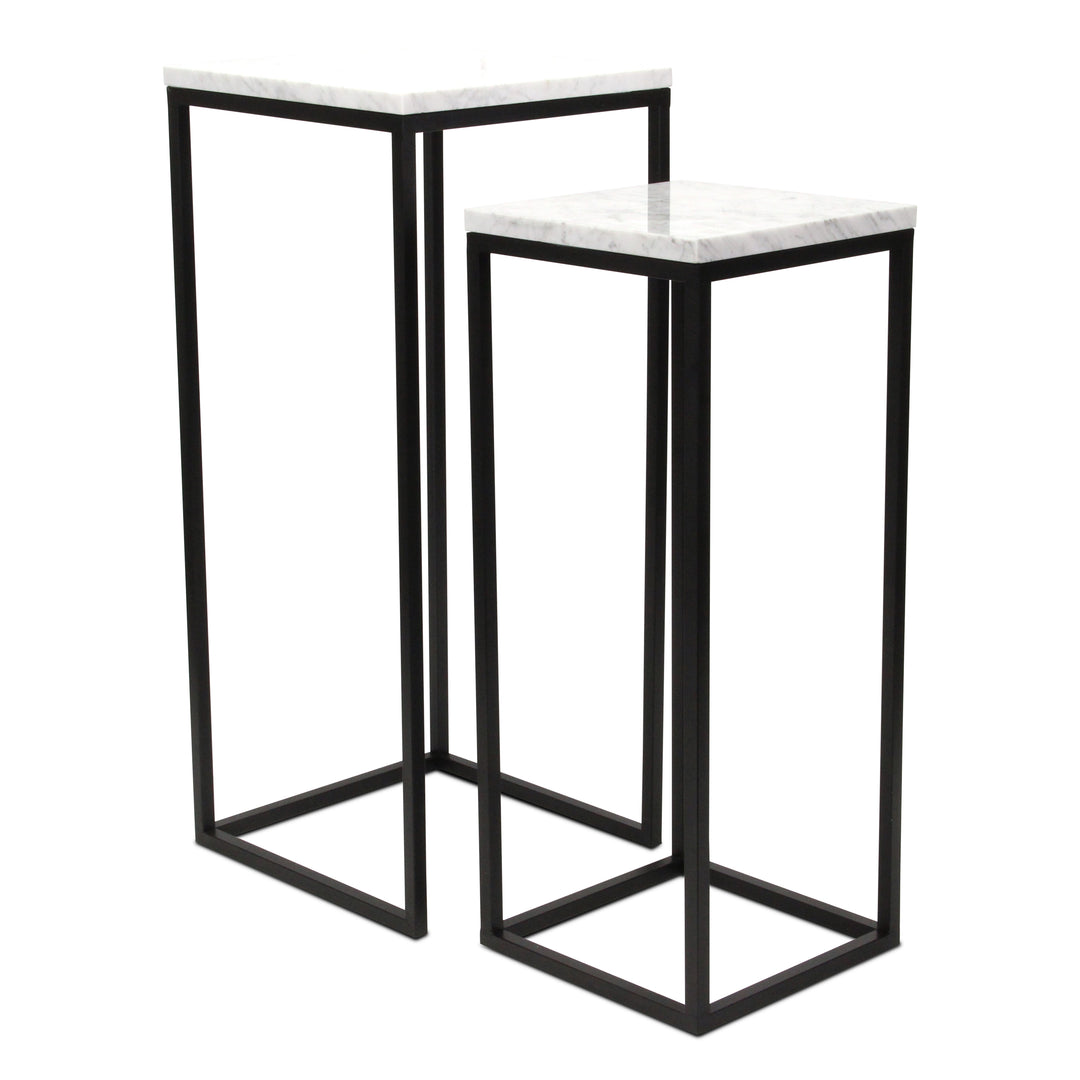 6025-2WT - Sarraseau Marble Side Tables