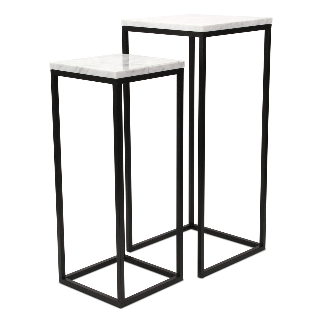 6025-2WT - Sarraseau Marble Side Tables