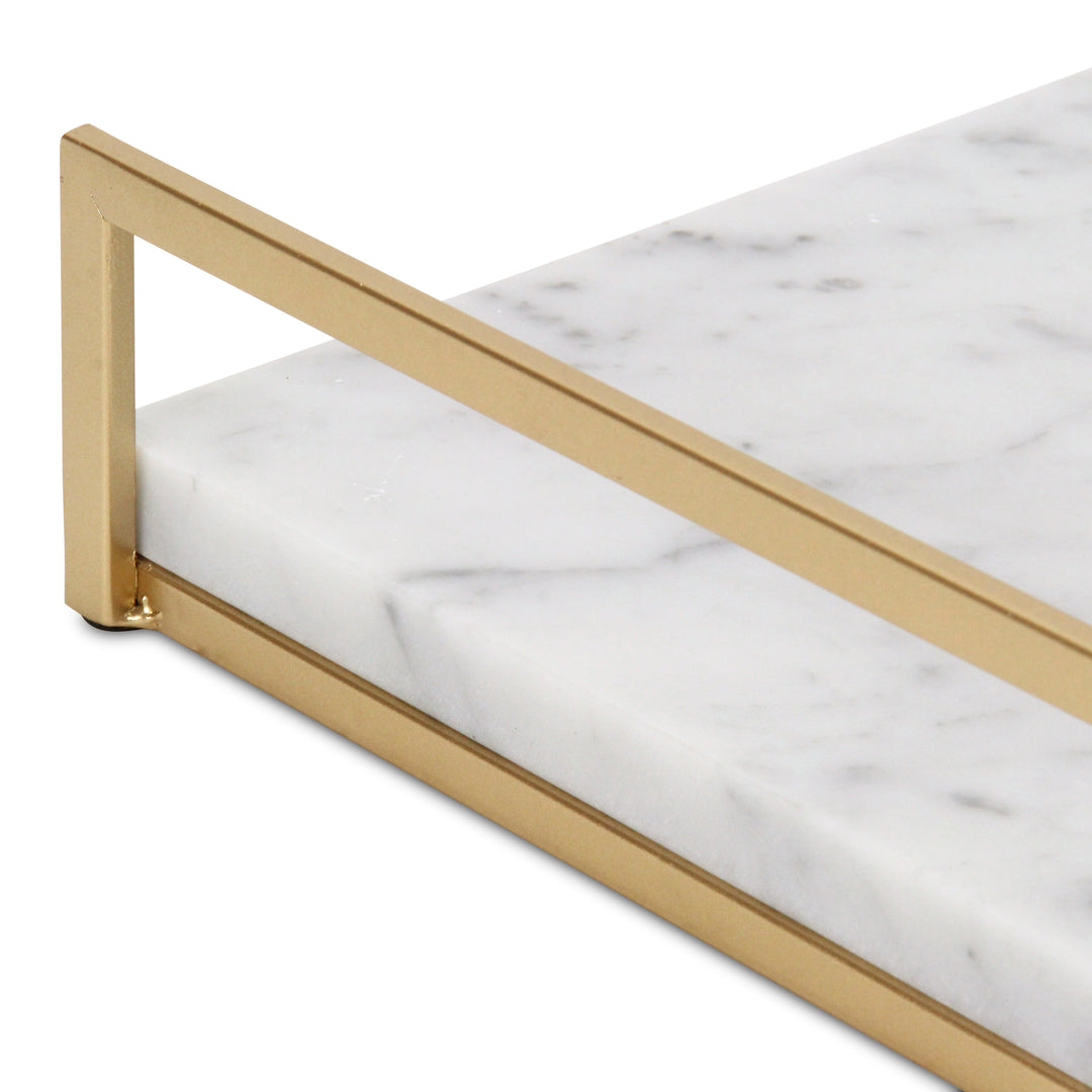 6026WT - Sarraseau White Marble Tray