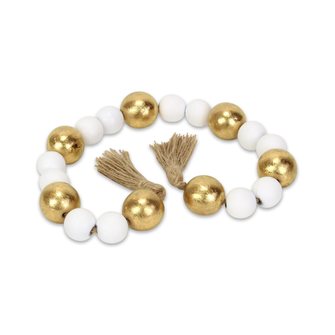 6045GD - Kira Gold & White Beaded Garland