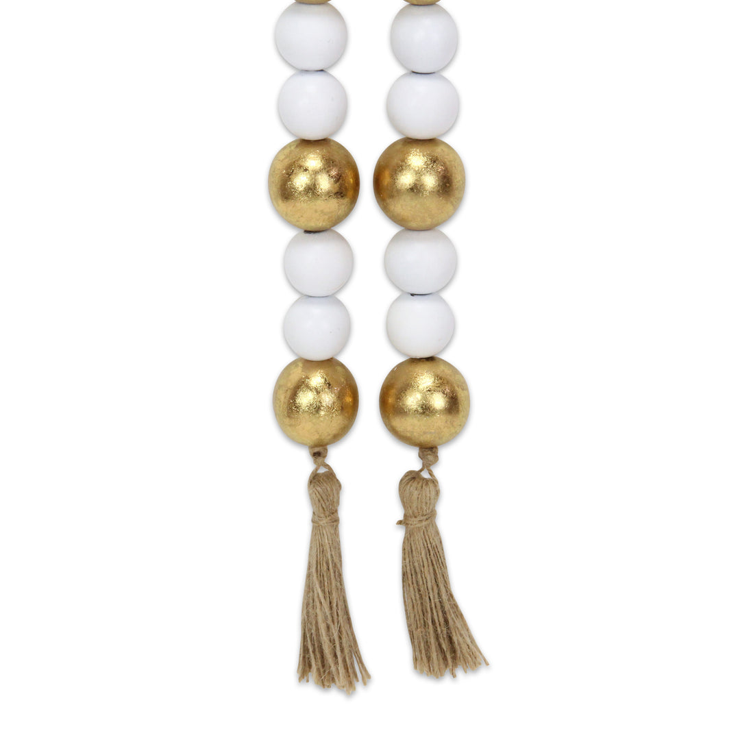 6045GD - Kira Gold & White Beaded Garland