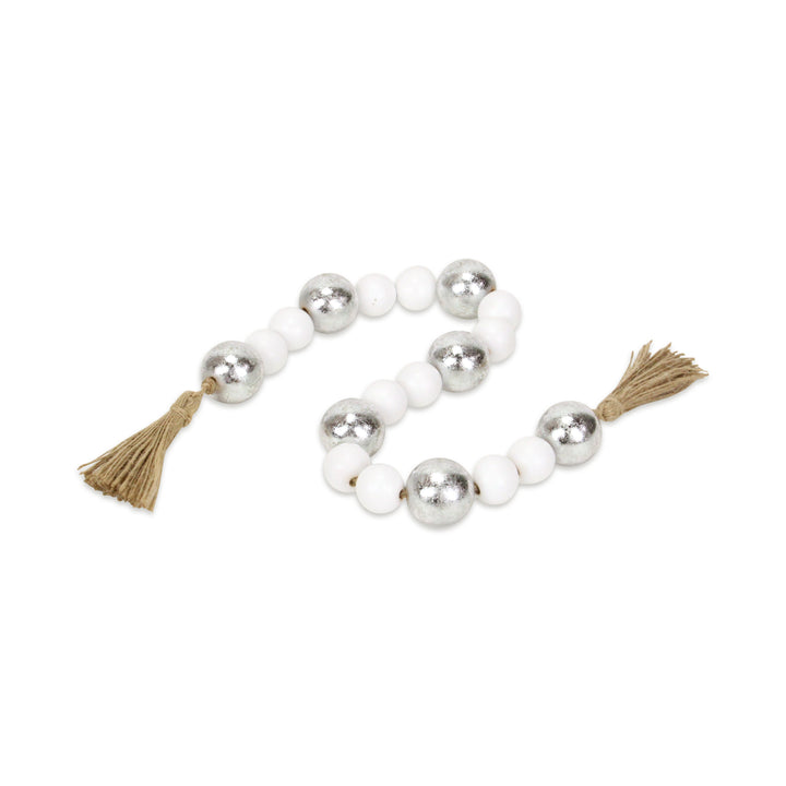 6045SV - Kira Silver & White Beaded Garland