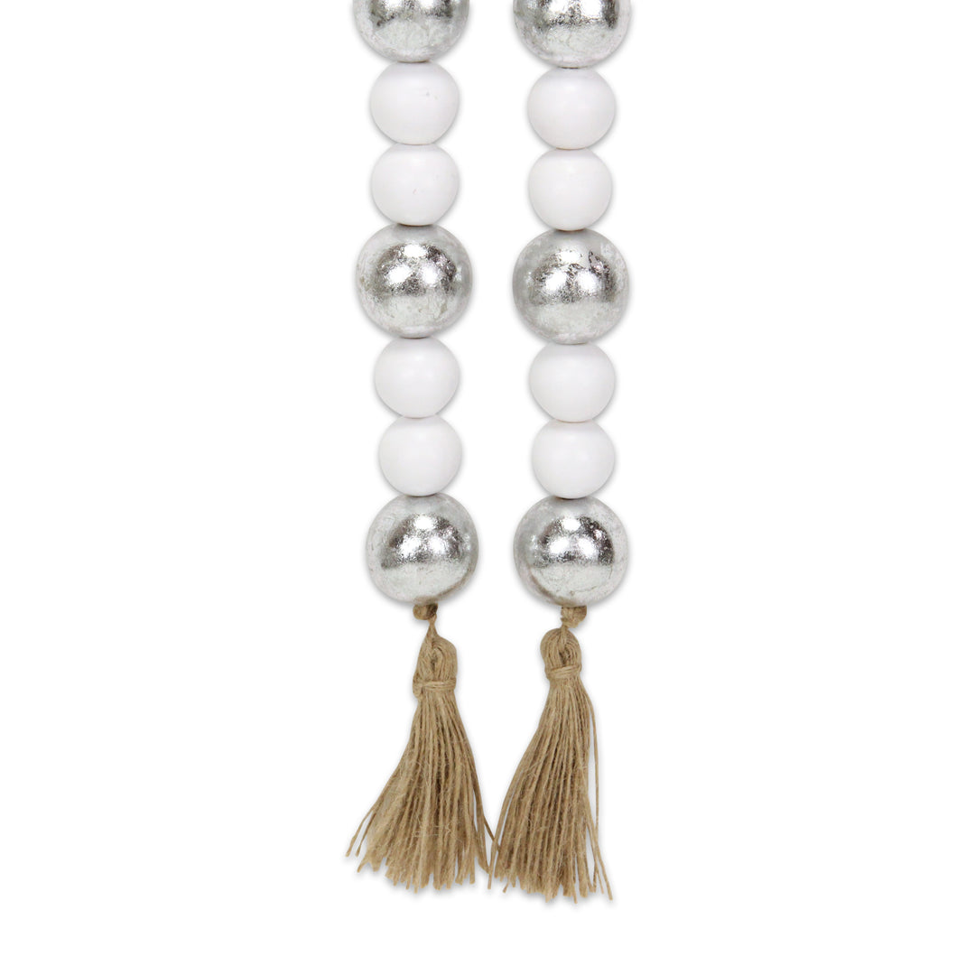 6045SV - Kira Silver & White Beaded Garland