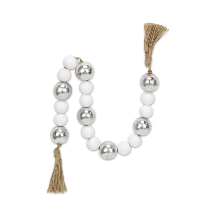 6045SV - Kira Silver & White Beaded Garland