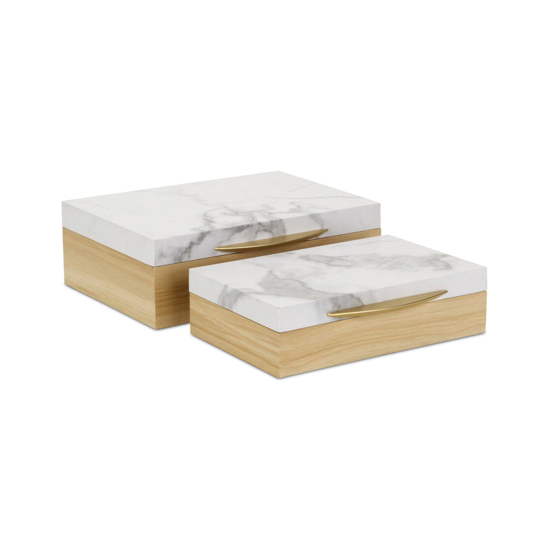 6047-2RT - Marveo Rectangle Wood Box Set