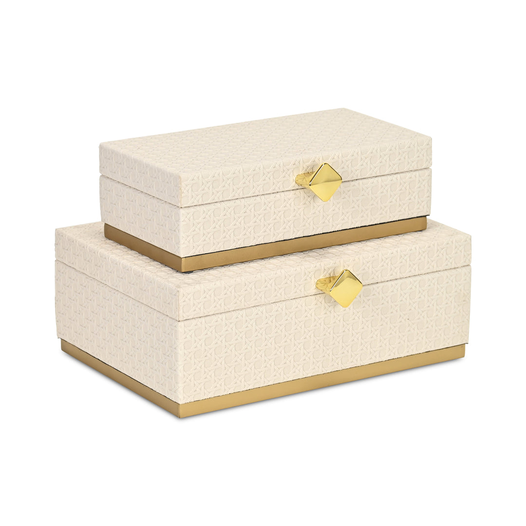 6050-2WT - Baskura Vinyl Rattan Box Set - White