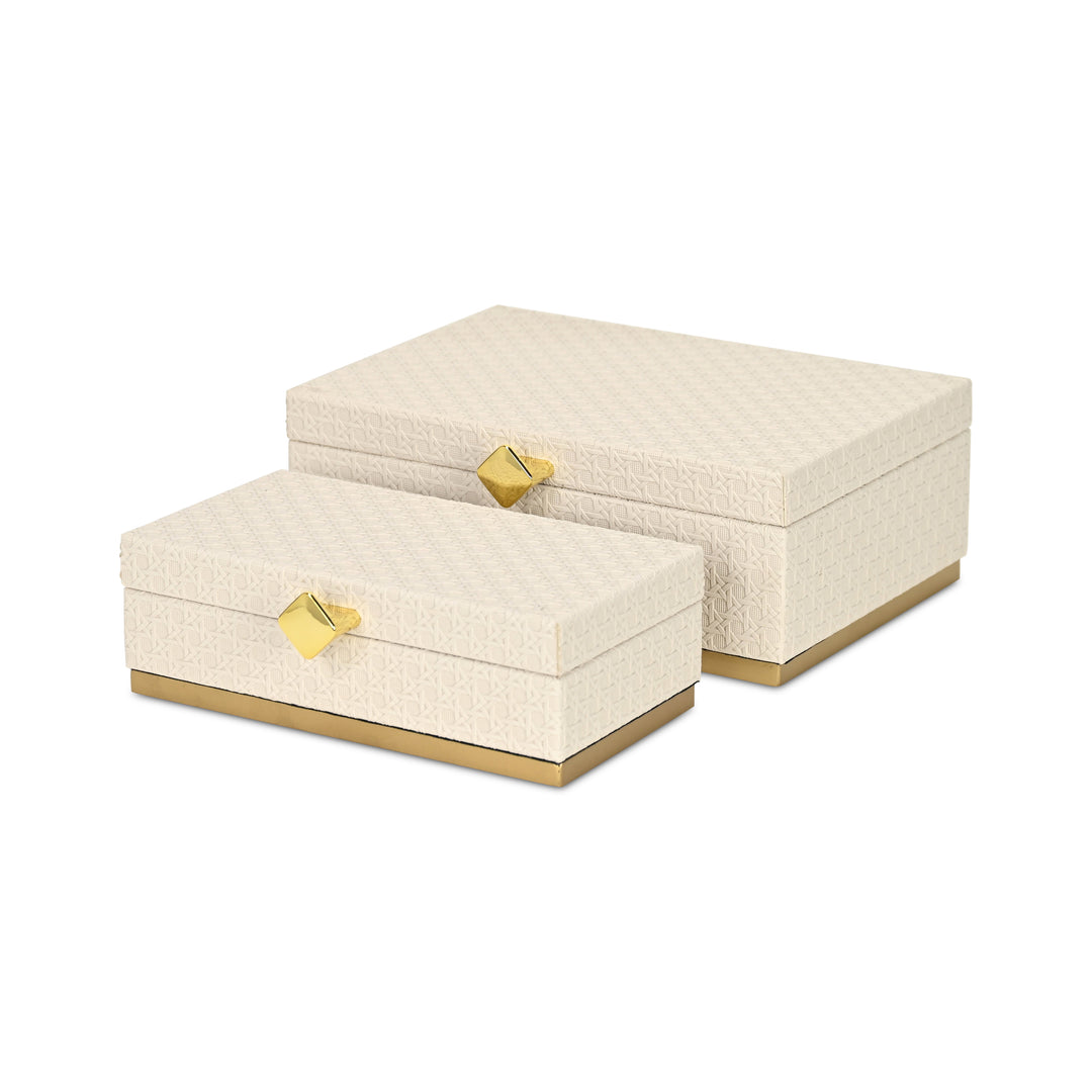 6050-2WT - Baskura Vinyl Rattan Box Set - White