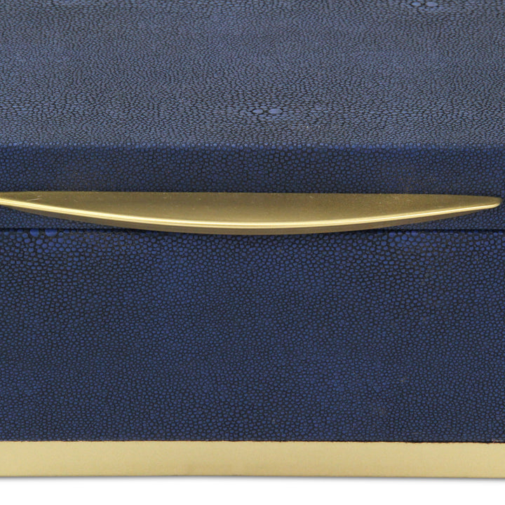 6054-2NB - Zynova Rectangle Shagreen Boxes - Blue