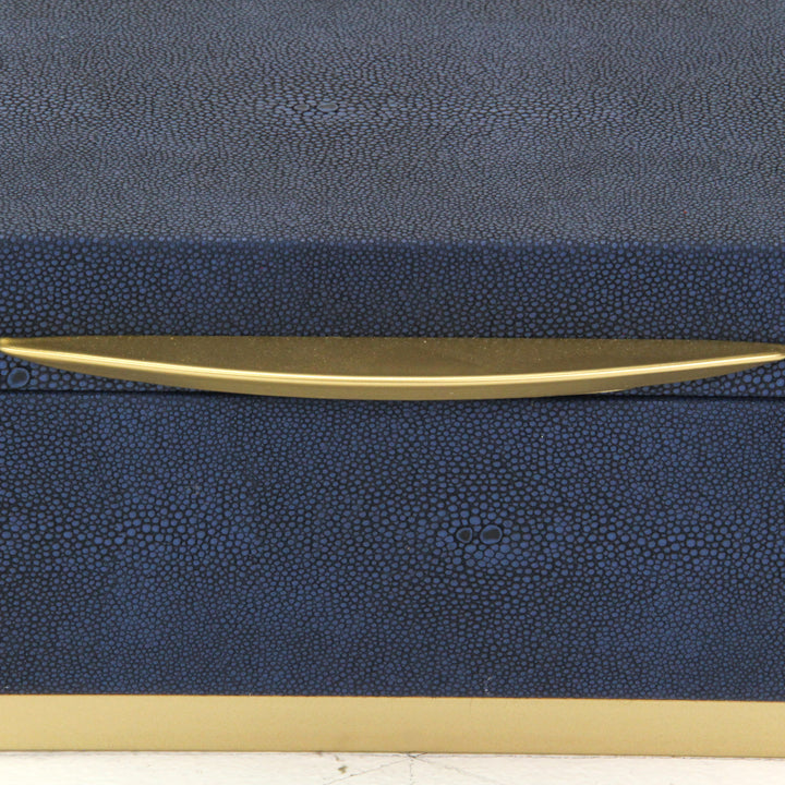 6055-2NB - Zynova Square Shagreen Boxes - Blue