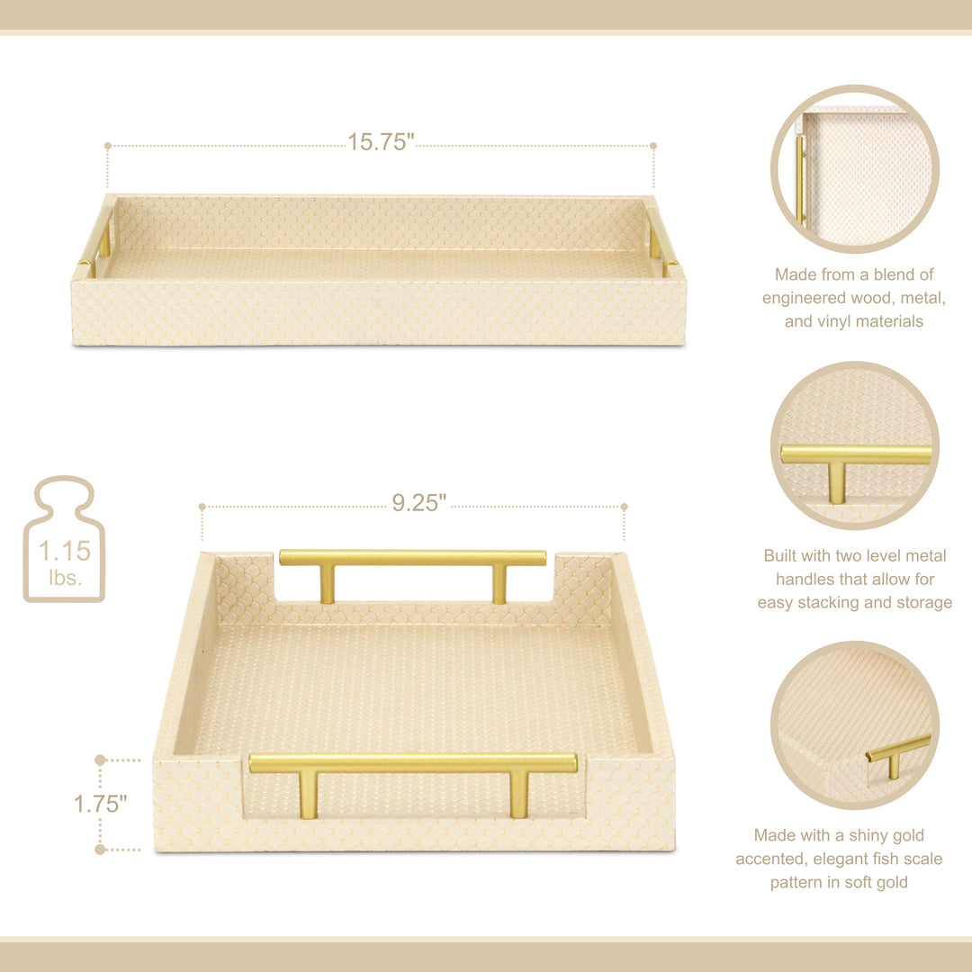 6058GD - Mariline Fish Scale Tray - Gold