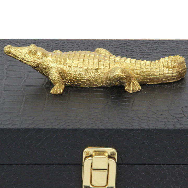 6061-2CRBK - Canorus Faux Croco Box Set - Black