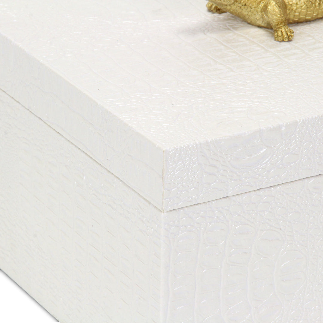 6061-2CRWT - Canorus Faux Croco Box Set - White