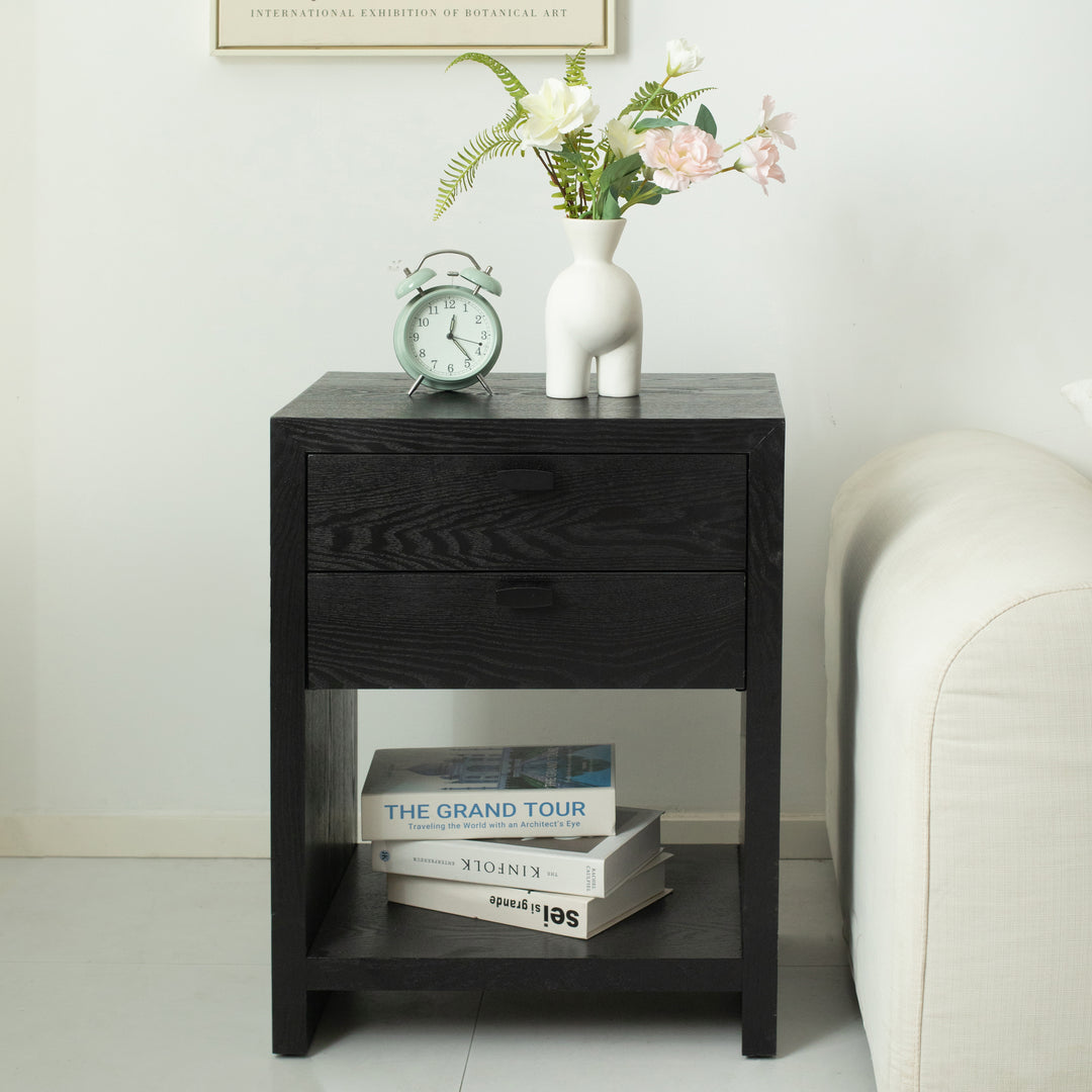 6083BK - Vivara 2 Drawer Nightstand - Black