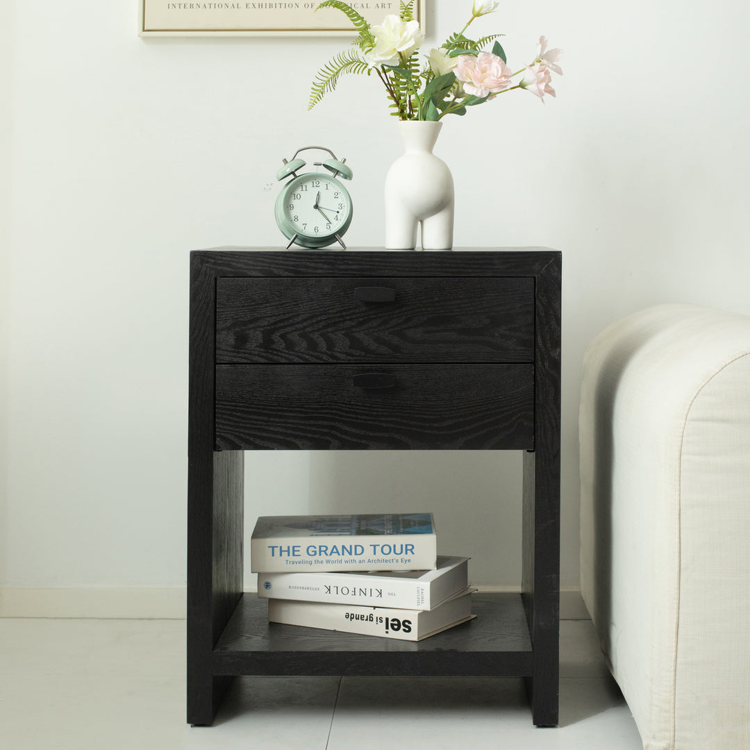 6083BK - Vivara 2 Drawer Nightstand - Black