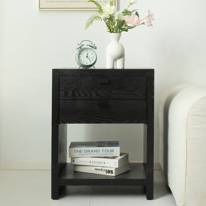 6083BK - Vivara 2 Drawer Nightstand - Black