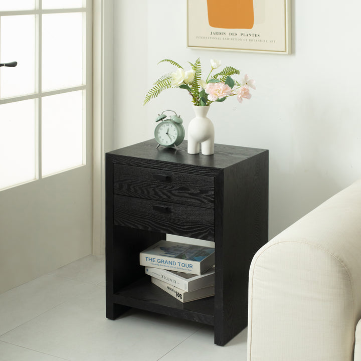 6083BK - Vivara 2 Drawer Nightstand - Black