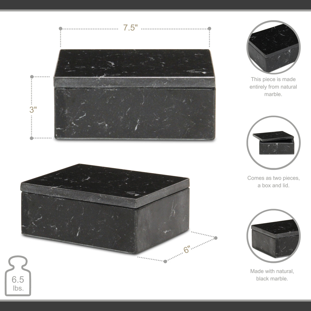 6090BK - Sarraseau Marble Box - Black