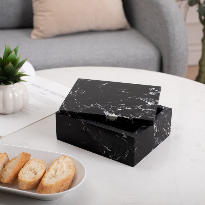 6090BK - Sarraseau Marble Box - Black