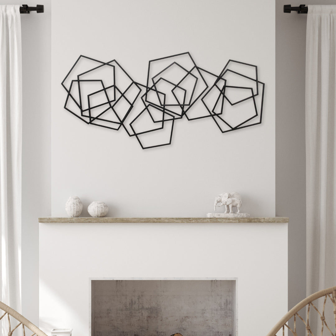 6092BK - Astraga Pentagon Wall Art - Black