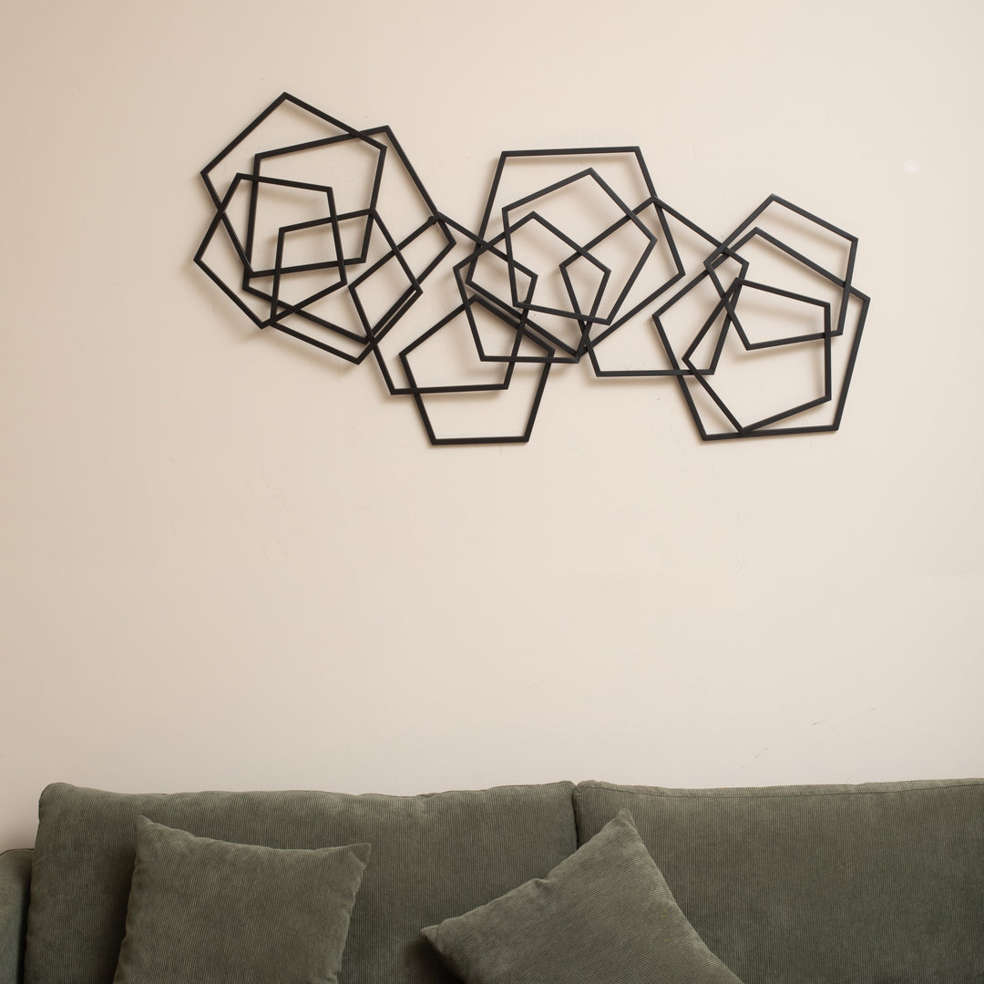 6092BK - Astraga Pentagon Wall Art - Black