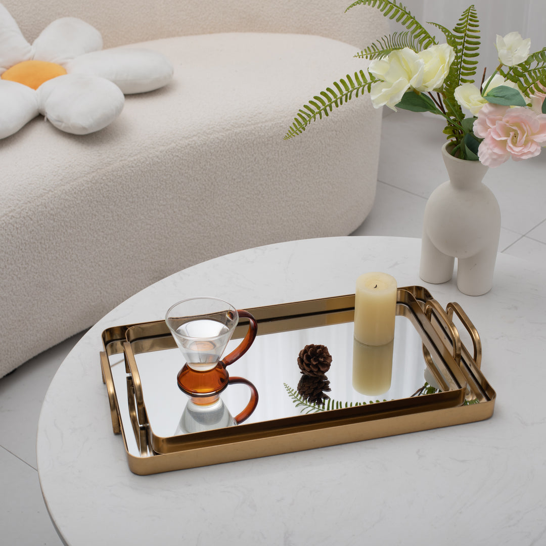 6096-2GD - Nuvelle Metal Mirrored Trays - Gold