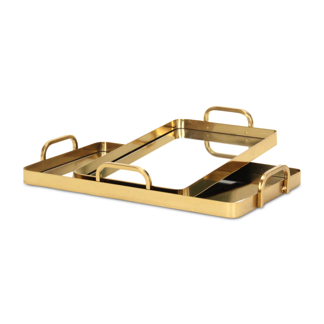 6096-2GD - Nuvelle Metal Mirrored Trays - Gold