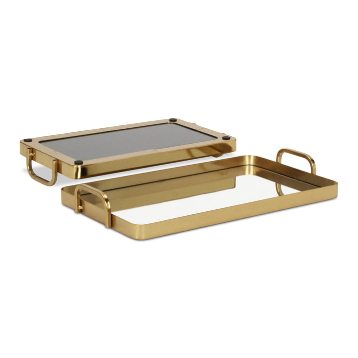 6096-2GD - Nuvelle Metal Mirrored Trays - Gold