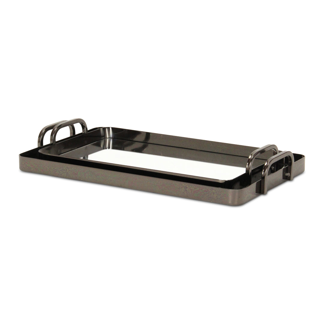 6096-2PW - Nuvelle Metal Mirrored Trays - Pewter