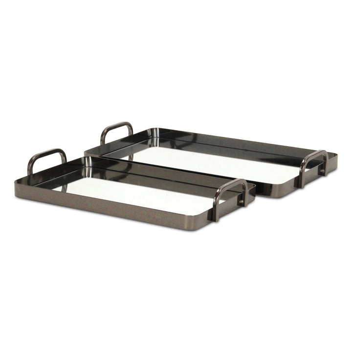 6096-2PW - Nuvelle Metal Mirrored Trays - Pewter