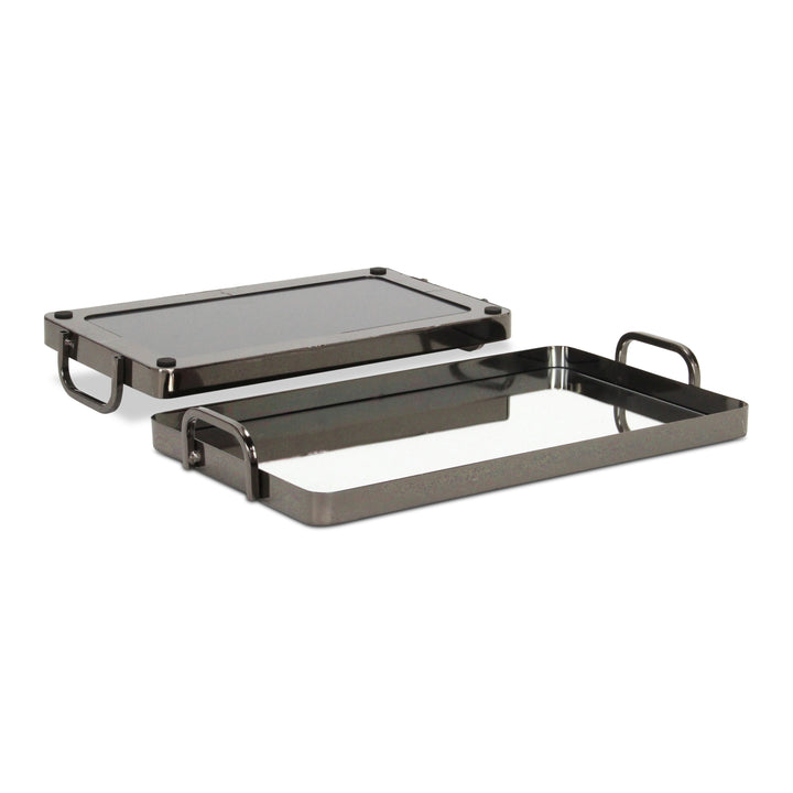 6096-2PW - Nuvelle Metal Mirrored Trays - Pewter