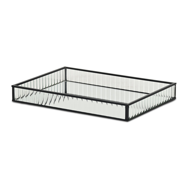 6136BK - Veldra Black Rect Glass Tray