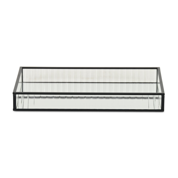 6136BK - Veldra Black Rect Glass Tray