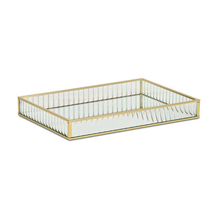 6136GD - Veldra Gold Rect Glass Tray